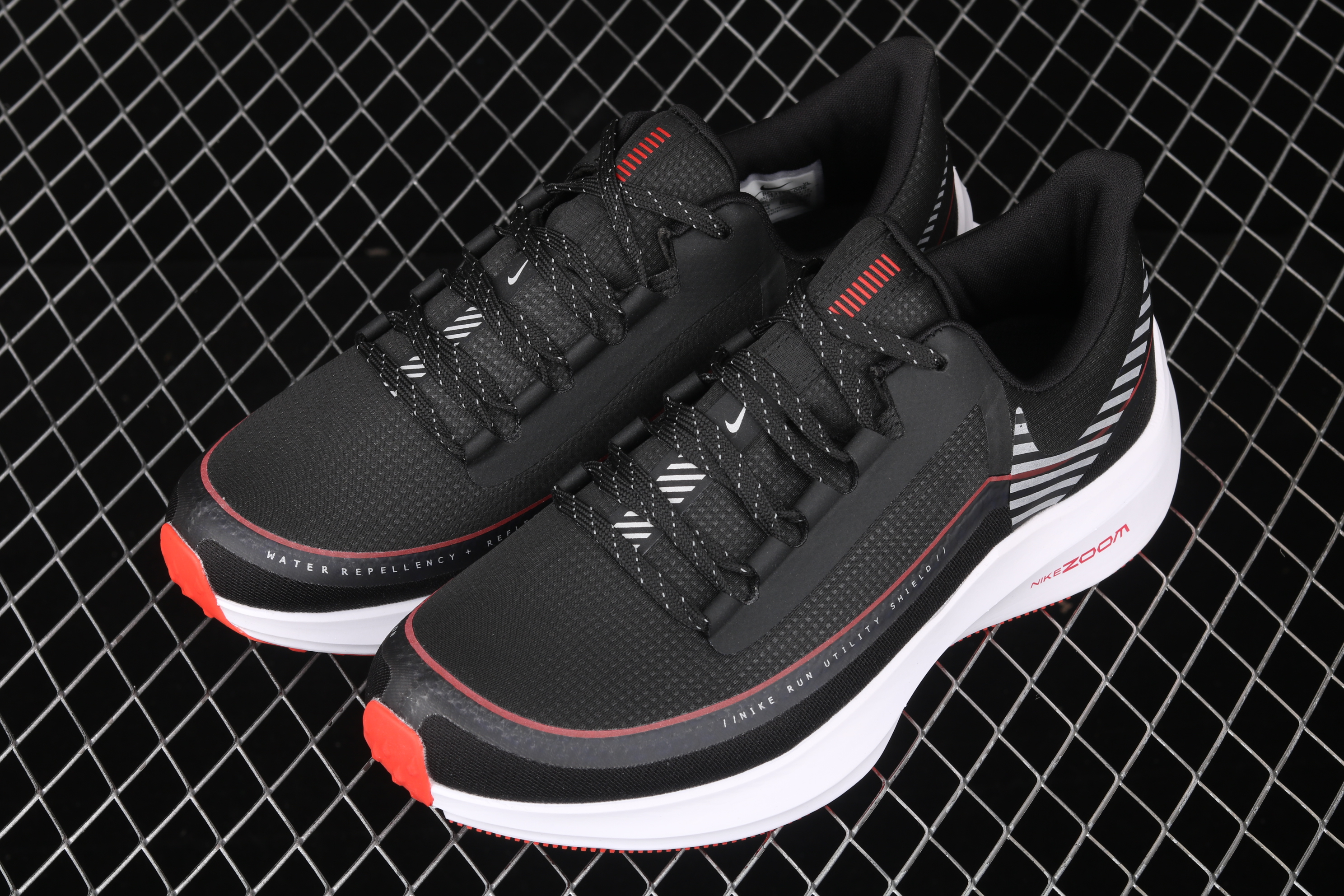 Nike Air Zoom Winflo 6 Shield Black Red White Shoes